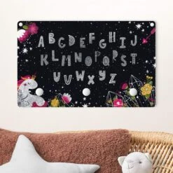 Limango 11 Limango -Limango wallart kindergarderobe holz alphabet mit einhorn und kristallen in schwarz 1
