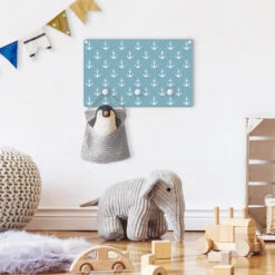 Kindergarderobe Holz - Anker Graublau Weiß In Blau -Limango wallart kindergarderobe holz anker graublau weiss in blau 2