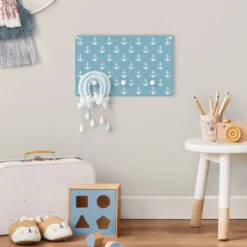 Kindergarderobe Holz - Anker Graublau Weiß In Blau -Limango wallart kindergarderobe holz anker graublau weiss in blau 3