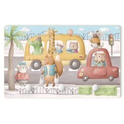 Kindergarderobe Holz - Aquarell Feierabend In Pfotenhausen In Bunt