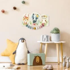 Kindergarderobe Holz - Aquarell Waldtiere Mit Blumen III In Orange 10 Kindergarderobe Holz - Aquarell Waldtiere Mit Blumen III In Orange -Limango wallart kindergarderobe holz aquarell waldtiere mit blumen iii in orange 2