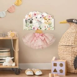 Kindergarderobe Holz - Aquarell Zebra Elefant Löwe Blüten In Pastell -Limango wallart kindergarderobe holz aquarell zebra elefant lowe bluten in pastell 3