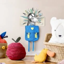 Kindergarderobe Holz - Baby Triceratops Mit Federkrone In Blau -Limango wallart kindergarderobe holz baby triceratops mit federkrone in blau 3