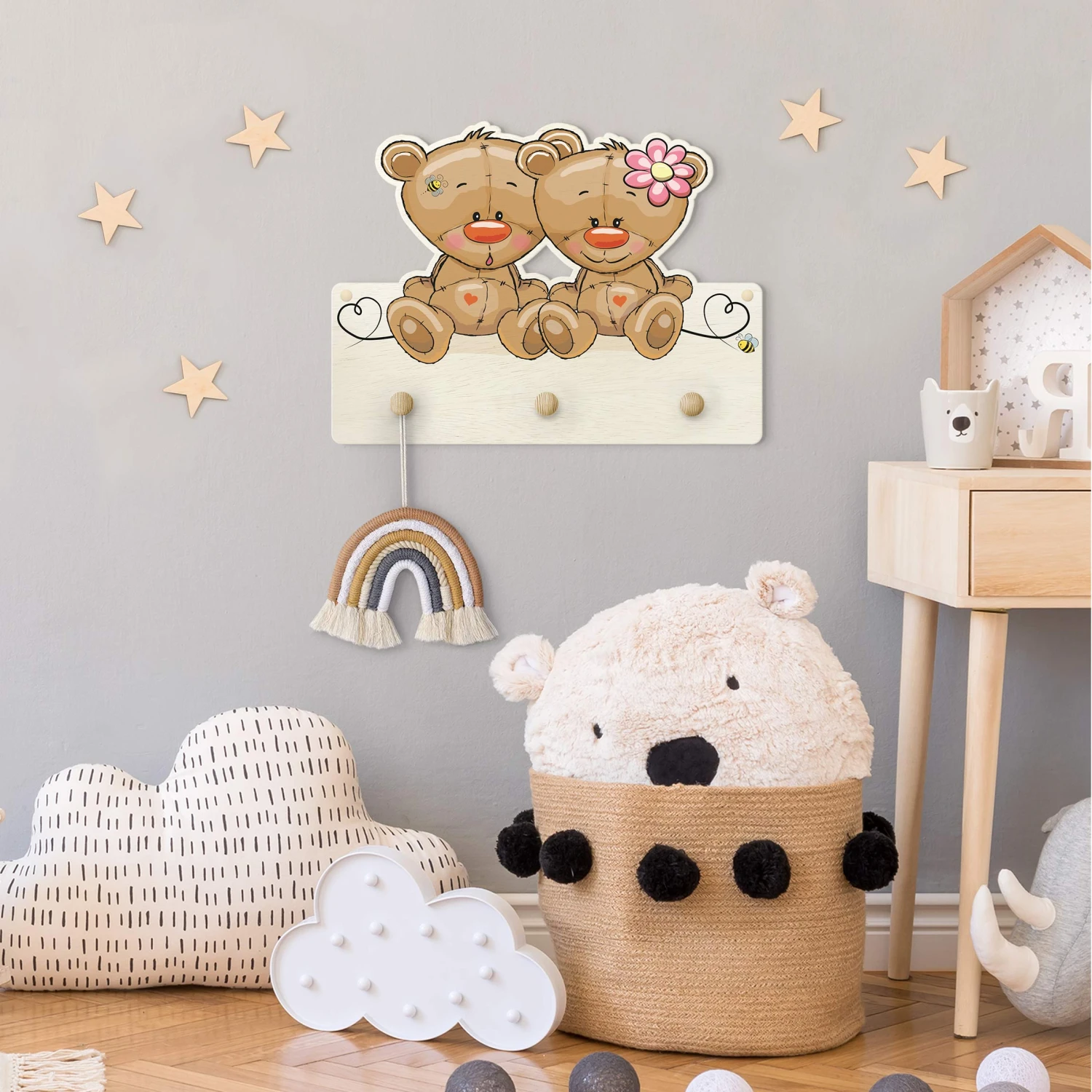 Kindergarderobe Holz - Bären Liebe In Braun 3 Kindergarderobe Holz - Bären Liebe In Braun – Bild 3