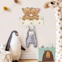 Kindergarderobe Holz - Bären Liebe In Braun 11 Kindergarderobe Holz - Bären Liebe In Braun -Limango wallart kindergarderobe holz baren liebe in braun 3