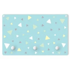 Kindergarderobe Holz - Bunte Gezeichnete Pastelldreiecke In Blau