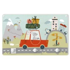 Kindergarderobe Holz - Der Umzugshase In Bunt