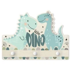 Kindergarderobe Holz - Dino Pastell In Grün