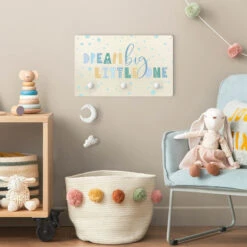 Kindergarderobe Holz - Dream Big Little One Blau In Blau -Limango wallart kindergarderobe holz dream big little one blau in blau 2