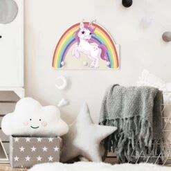Kindergarderobe Holz - Einhorn Regenbogen In Pastell -Limango wallart kindergarderobe holz einhorn regenbogen in pastell 2