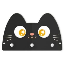 Kindergarderobe Holz - Frau Katze In Schwarz