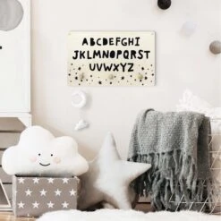 Kindergarderobe Holz - Großes Alphabet Mit Sternen Schwarz In Schwarz -Limango wallart kindergarderobe holz grosses alphabet mit sternen schwarz in schwarz 2
