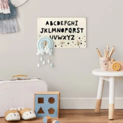 Kindergarderobe Holz - Großes Alphabet Mit Sternen Schwarz In Schwarz -Limango wallart kindergarderobe holz grosses alphabet mit sternen schwarz in schwarz 3