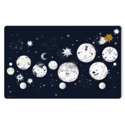 Kindergarderobe Holz - Planetenparty In Blau