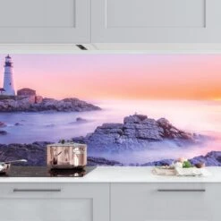 Limango 25 Limango -Limango wallart kuchenruckwand leuchtturm am morgen in violett 1